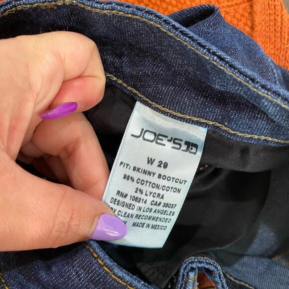 Joe’s Jeans Skinny Bootcut Brilla Wash Size 29 Dark Rinse Stretch Denim - Picture 7 of 9